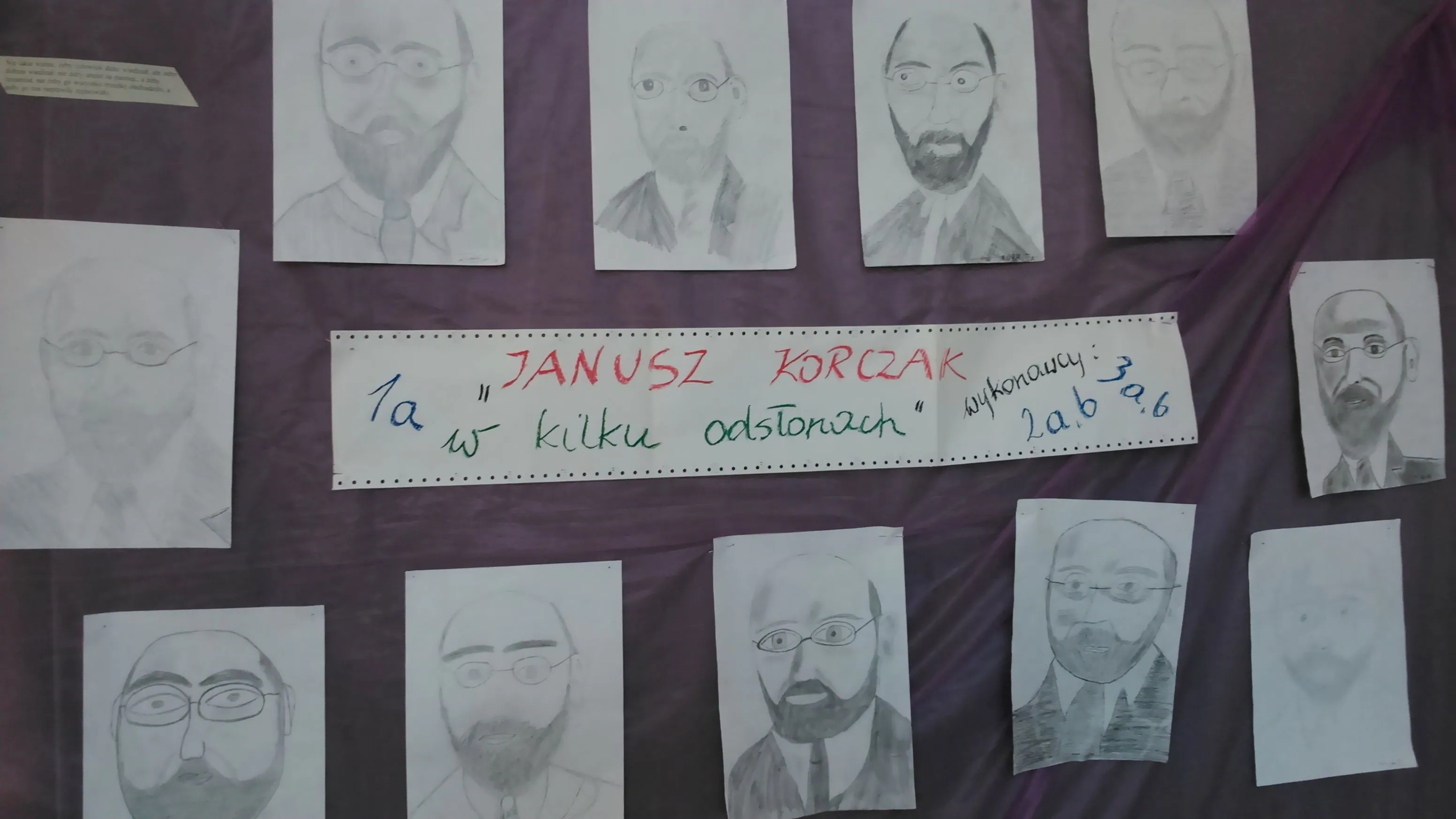 Rysunki przedstawiające Janusza Korczaka