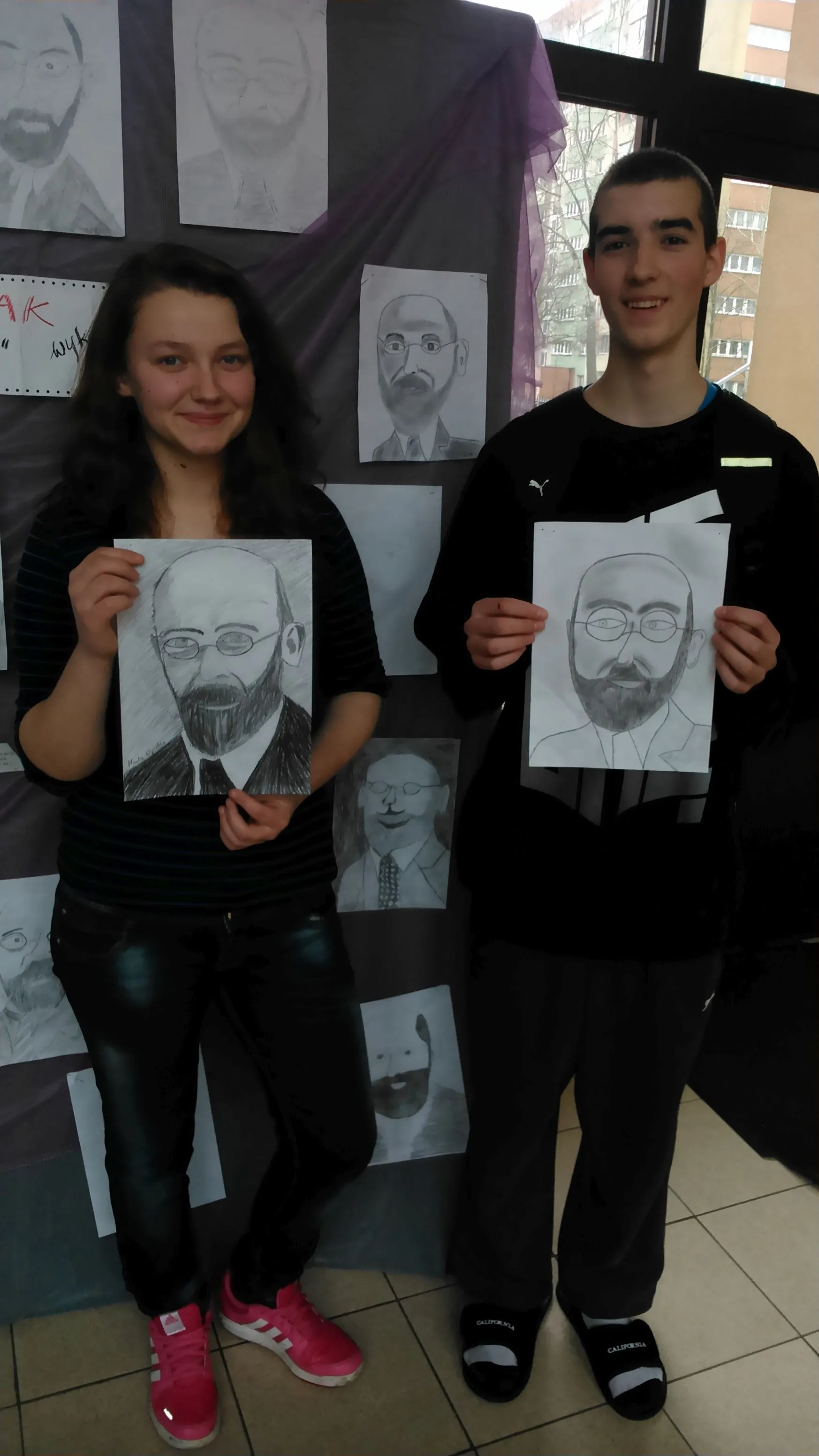 Rysunki przedstawiające Janusza Korczaka