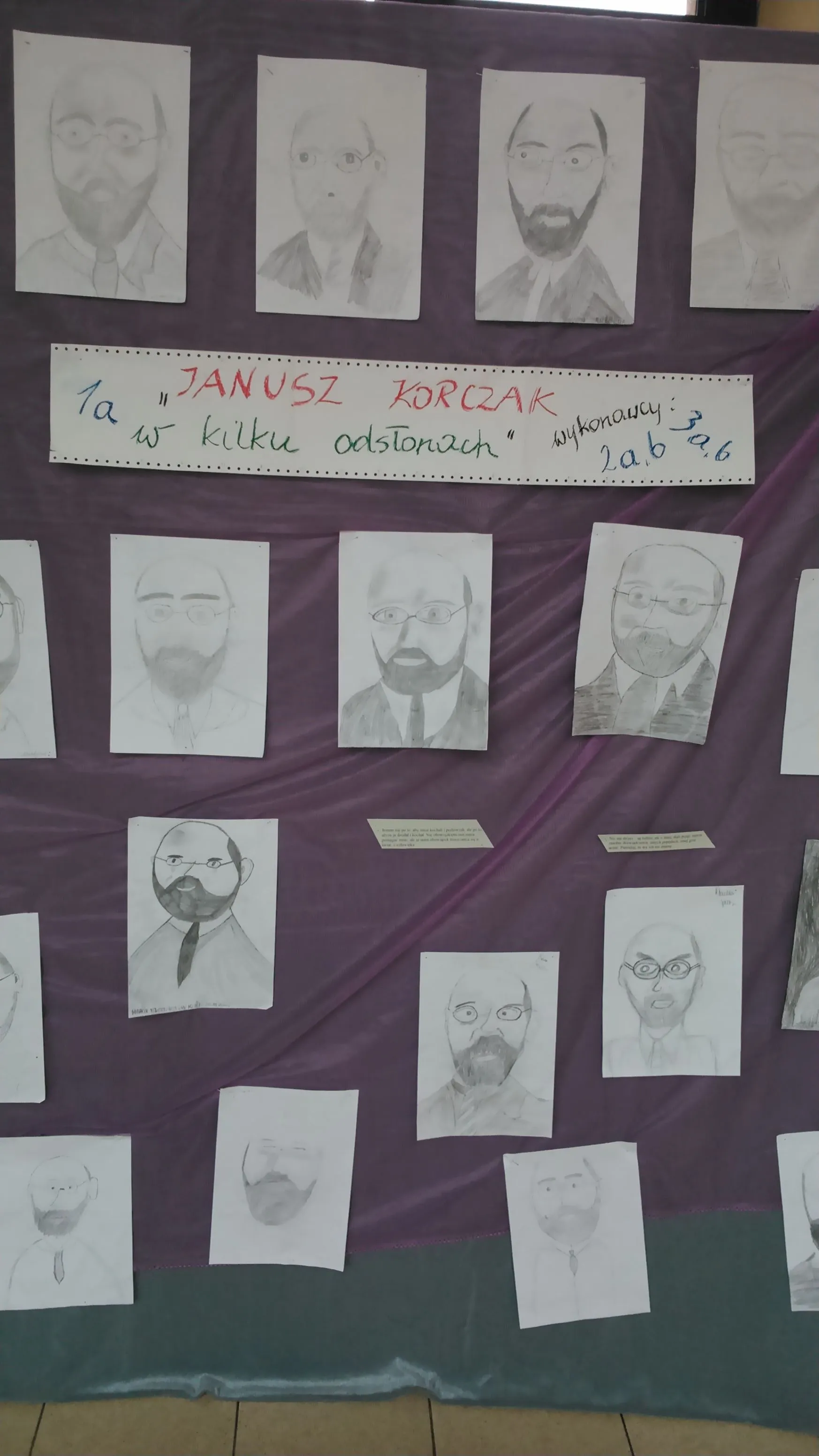 Rysunki przedstawiające Janusza Korczaka