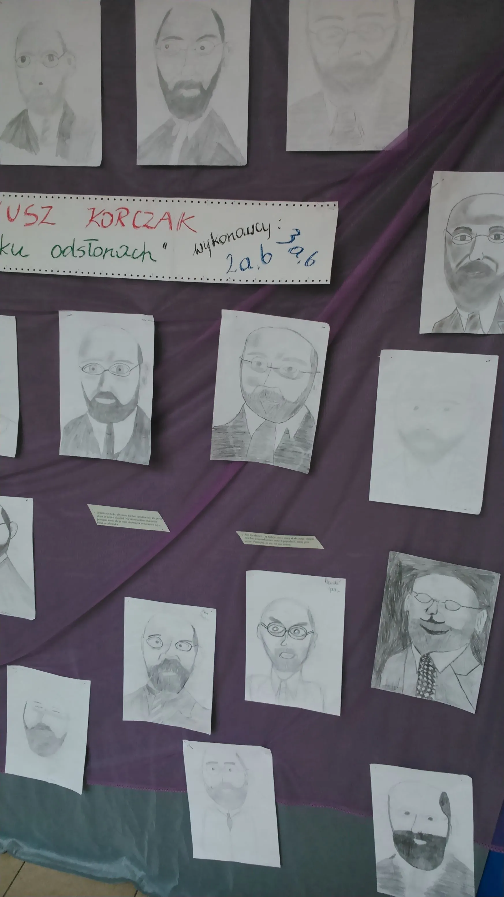 Rysunki przedstawiające Janusza Korczaka